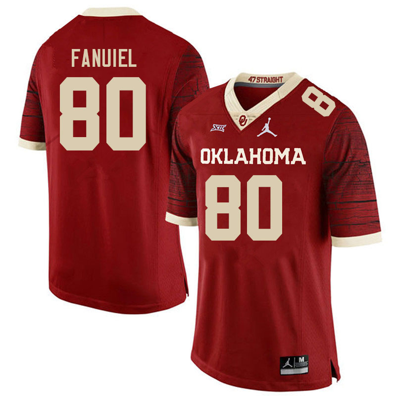 Oklahoma Sooners #80 Josh Fanuiel College Football Jerseys Stitched-Retro